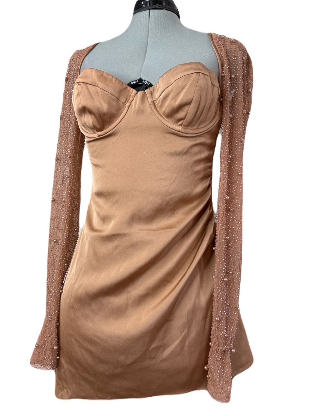 NWT Oh Polly Geneva Beaded Sleeve Corset Mini Dress 4